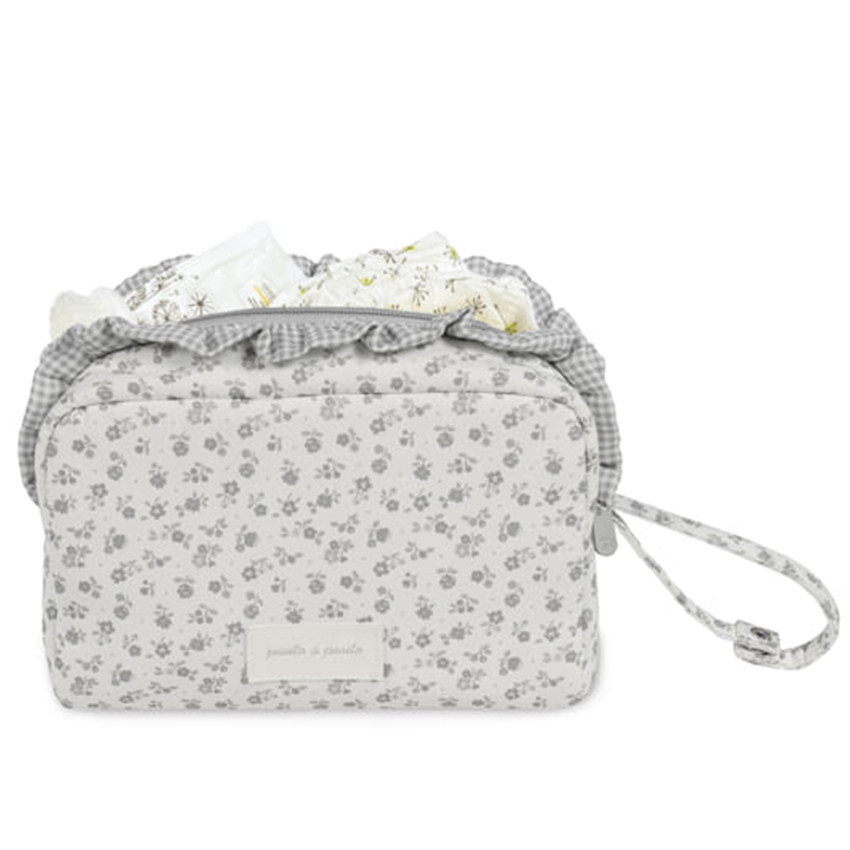Trousse de toilette Little Bloom Fleurs Gris 