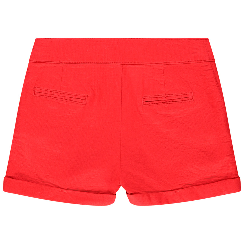Short en toile avec coeur patché pour fille 