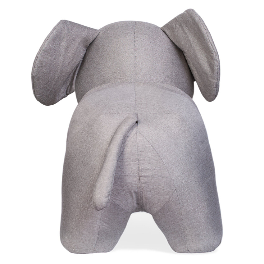 Grande peluche Éléphant 48cm Lin Gris 