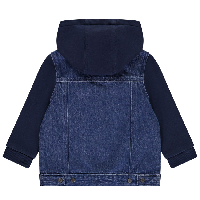 Veste bi-matière à capuche pour bébé garçon 