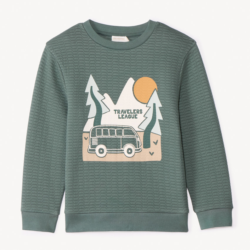 Sweat en molleton texturé fantaisie pour garçon