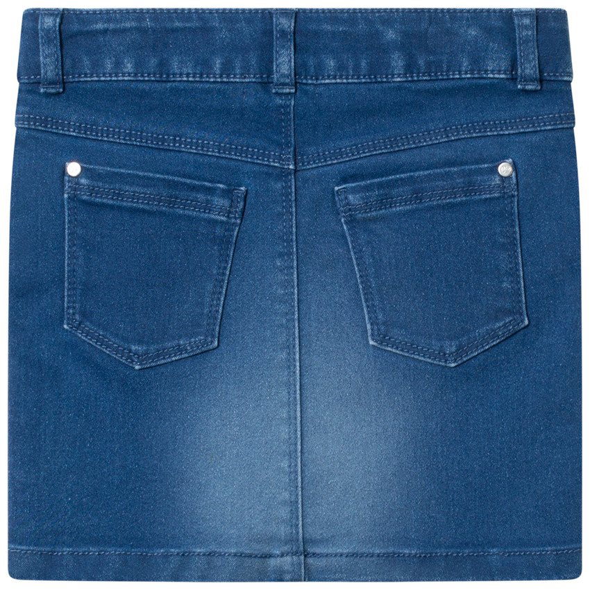 Jupe en jean used à bandes latérales 