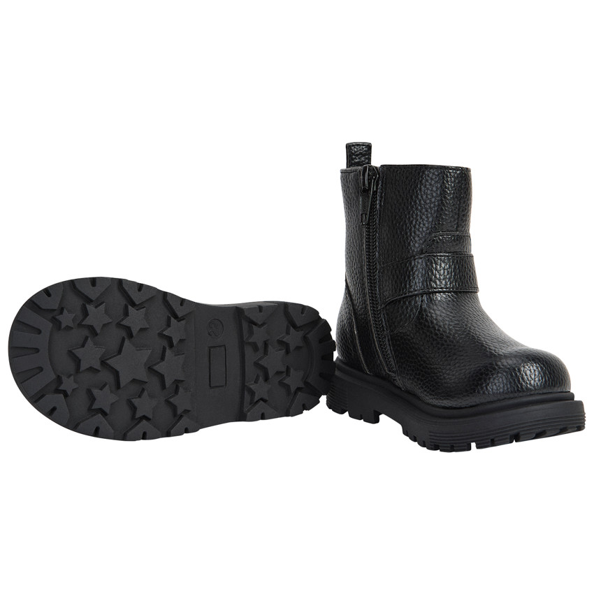 Bottines effet cuir à boucle et motif cœurs pour bébé fille 