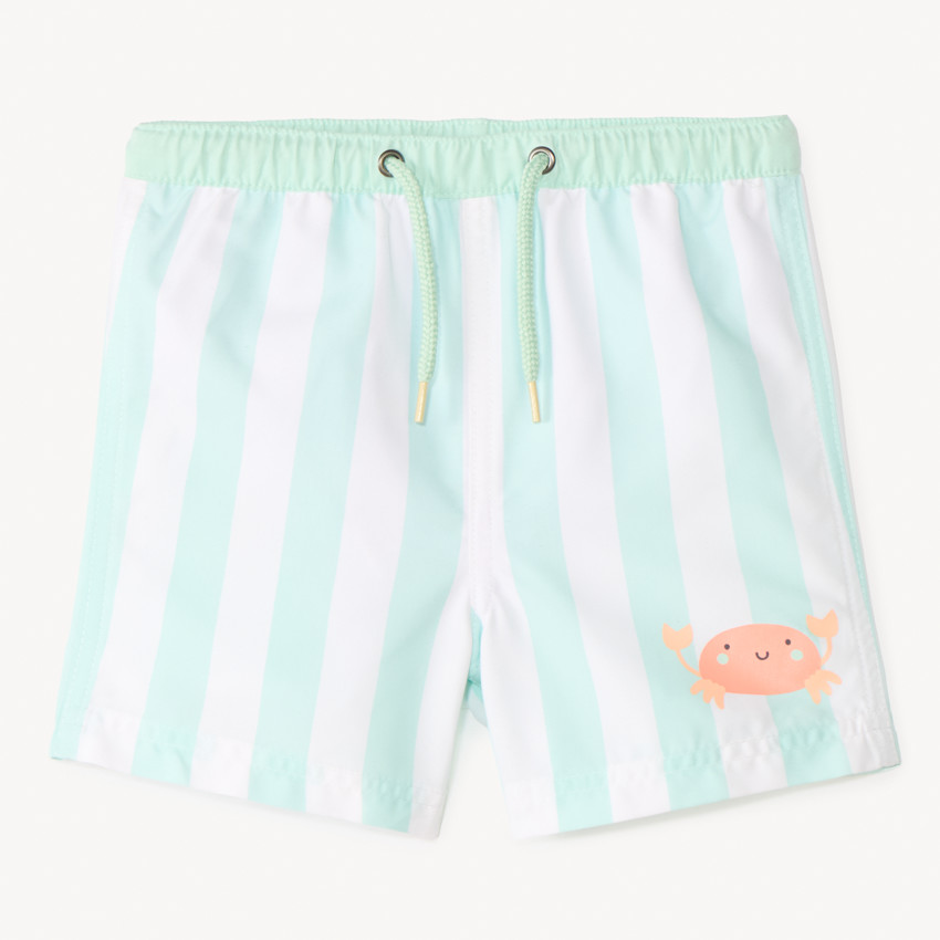 Short de bain à rayures motifs crabe pour bébé garçon 