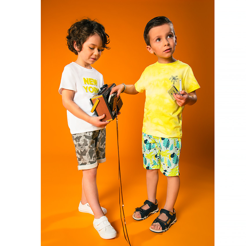 T-shirt manches courtes tie and dye print palmier pour garçon 