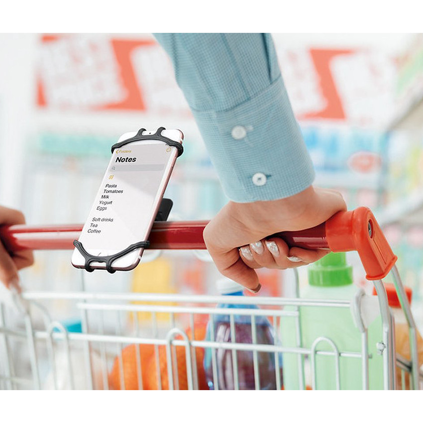 Support téléphone universel en silicone Noir 