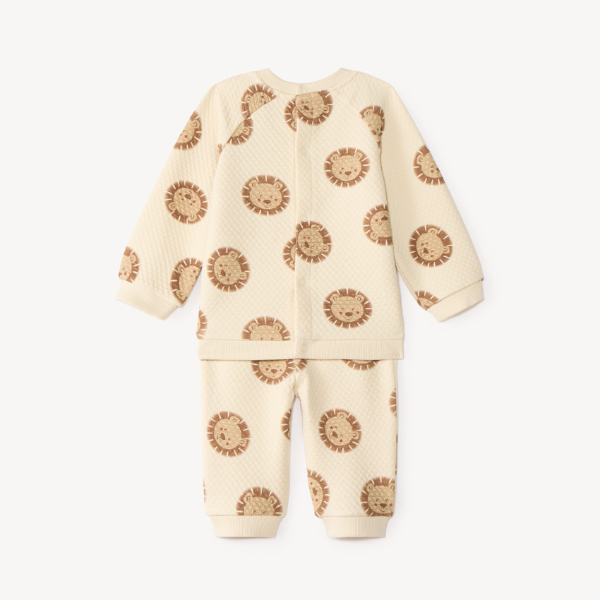Ensemble de jogging matelassé bébé garçon imprimé lion 