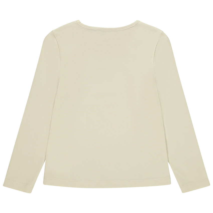 T-shirt manches longues uni avec print fantaisie pour fille 