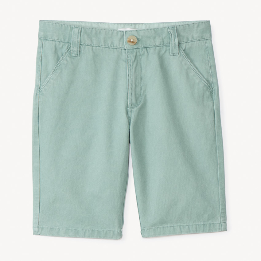 Bermuda uni en toile pour garçon 