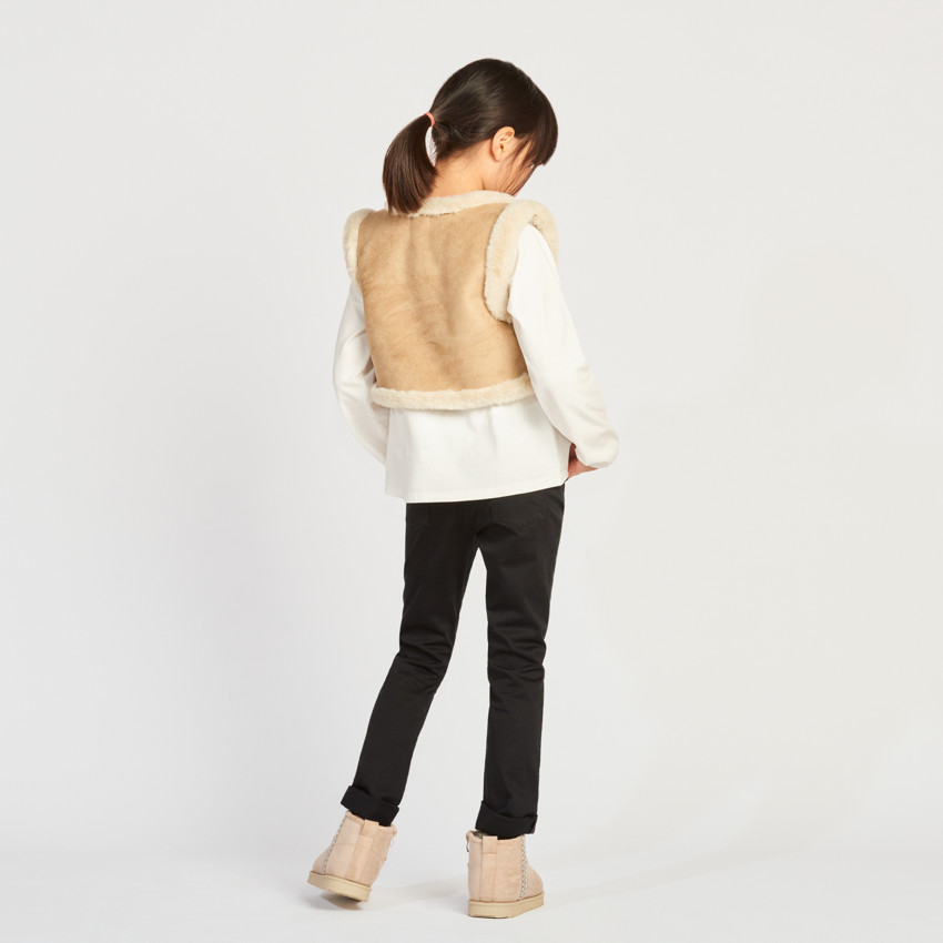 Pantalon slim en twill uni pour fille 