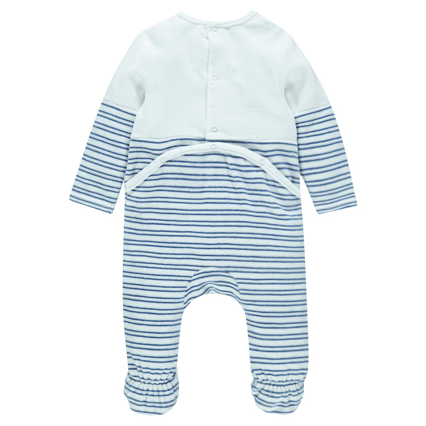 Lot de 2 dors-bien en velours uni/rayé avec prints fantaisie 