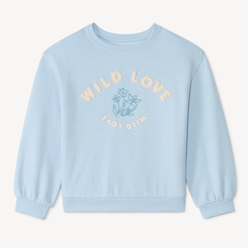Sweat molleton oversize à bouclettes pour fille