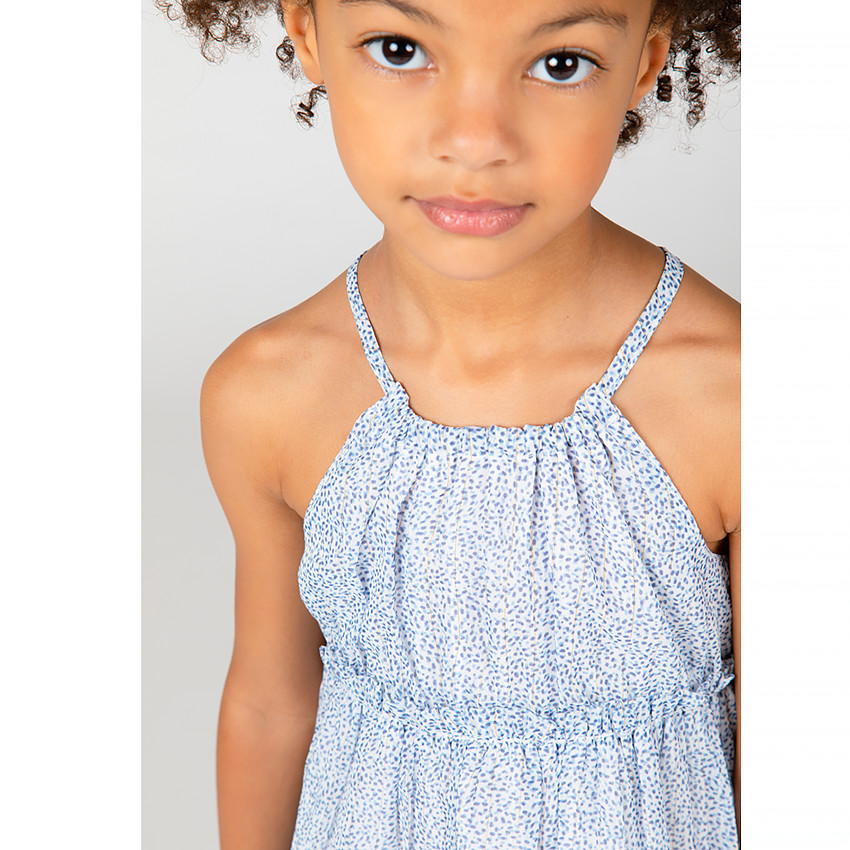 Robe courte imprimée avec dos fantaisie pour fille 