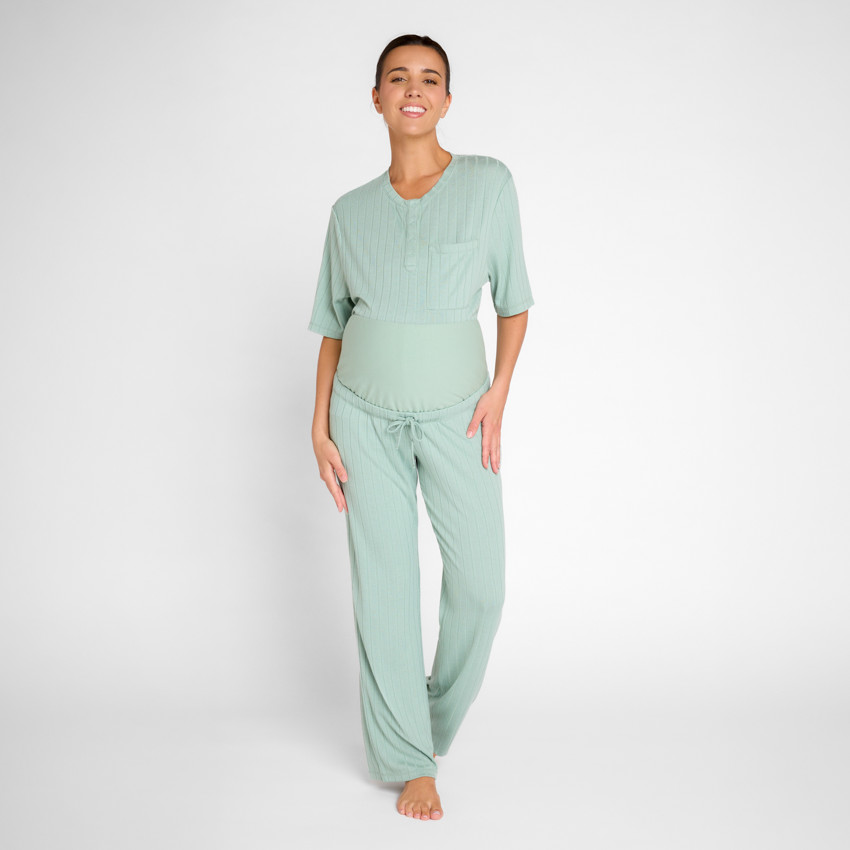Pantalon de pyjama de grossesse avec bandeau haut