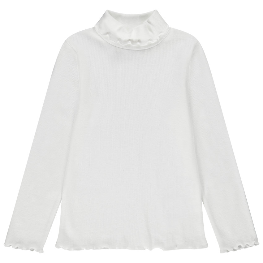Sous-pull col roulé rib uni pour fille
