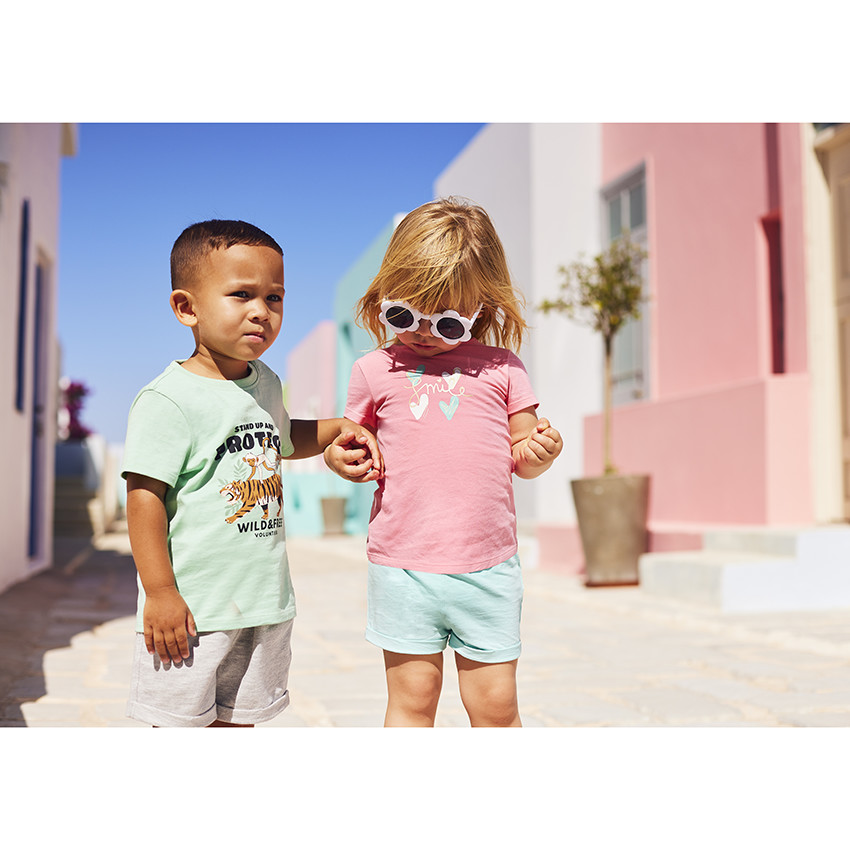 Bermuda en molleton uni pour bébé garçon 