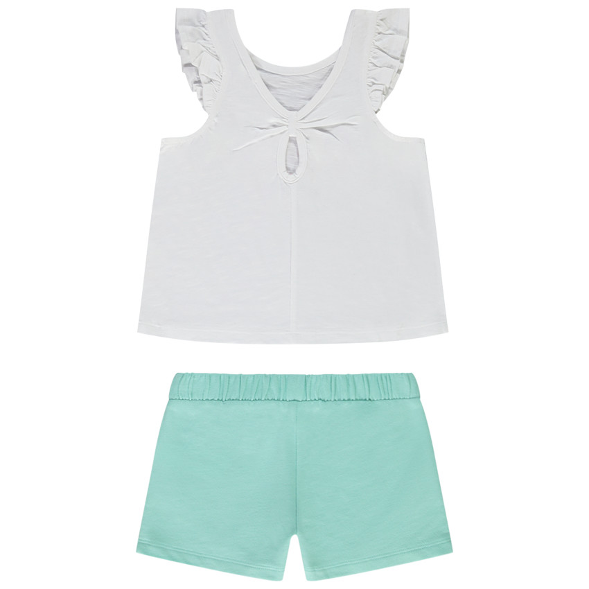 Ensemble 2 pièces débardeur print fleurs + short uni pour fille 