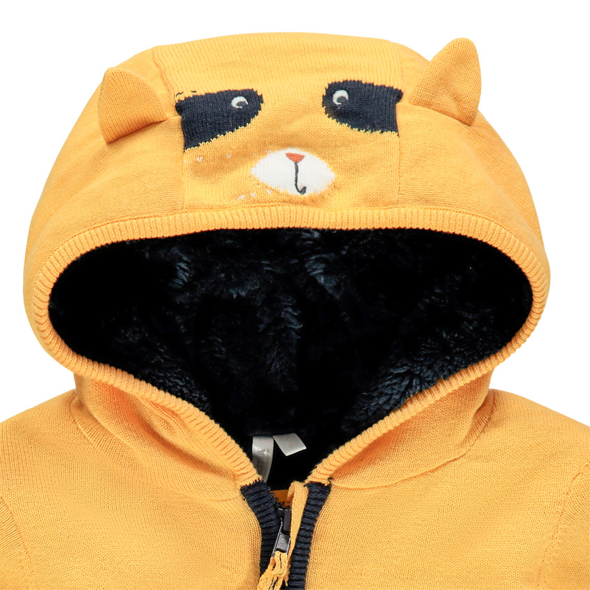 Veste à capuche en tricot doublée sherpa pour bébé garçon 