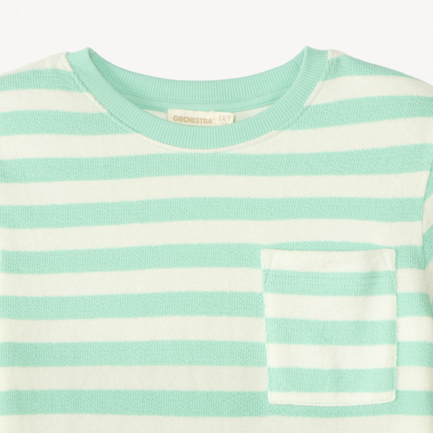 T-shirt manches courtes à rayures en éponge pour garçon 
