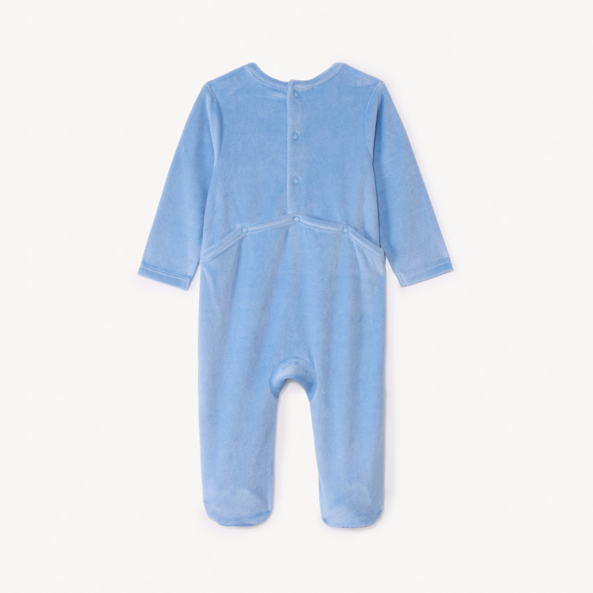 Dors-bien uni en velours printé pour bébé garçon 