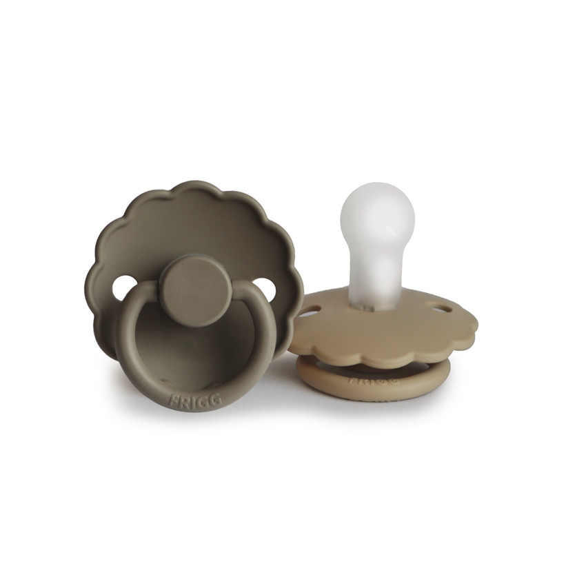 Lot de 2 sucettes en silicone Daisy Bloom T2 portobello/croissant 