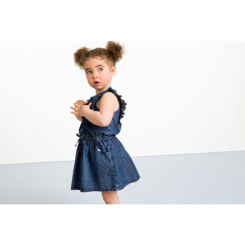 Robe en chambray à volants 