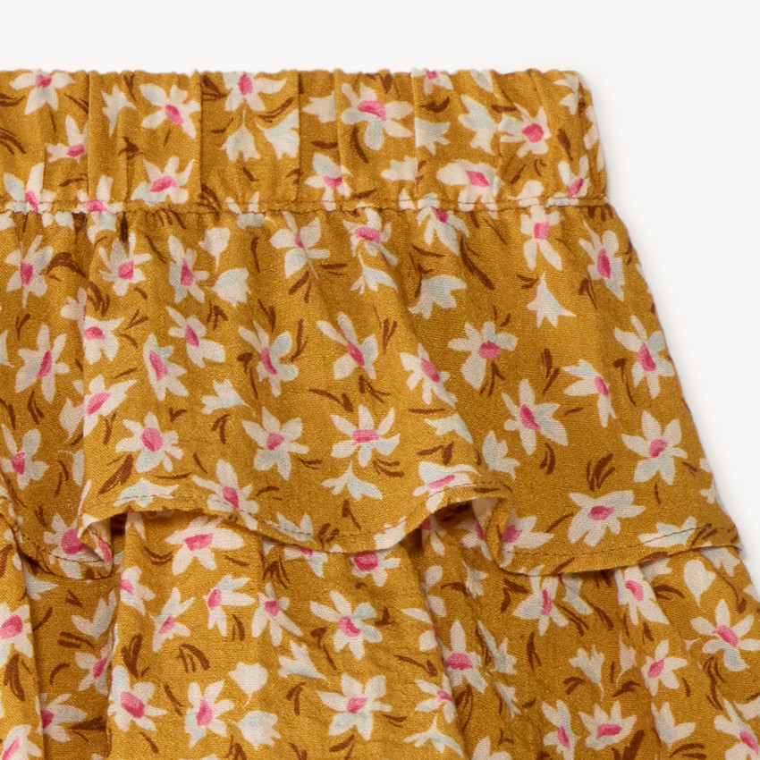 Jupe volantée effet froissé à imprimé fleuri pour fille 