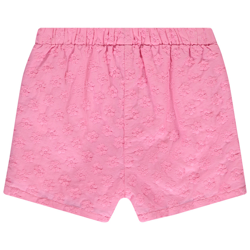 Short uni en broderie anglaise fleurie pour bébé fille 