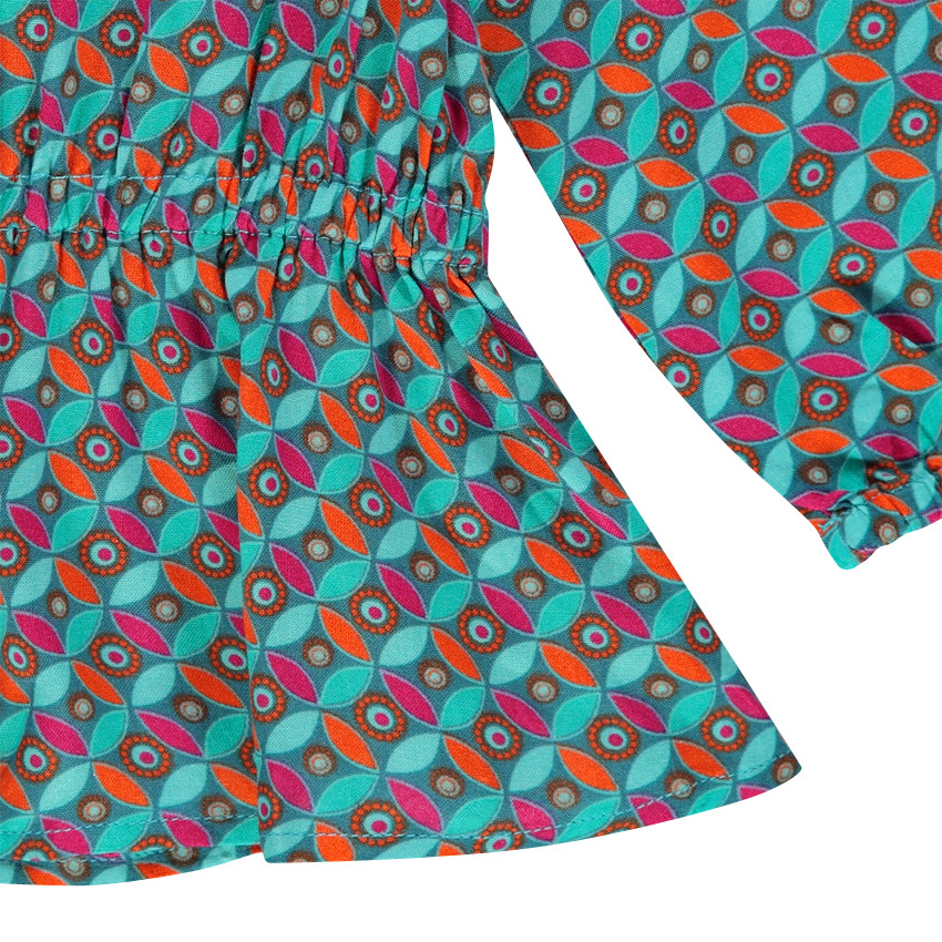 Tunique imprimée géométrique en voile viscose 