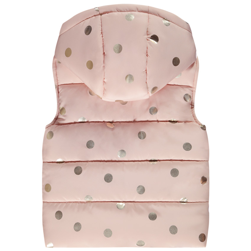 Doudoune sans manches effet matelassé avec imprimé pois pour fille 