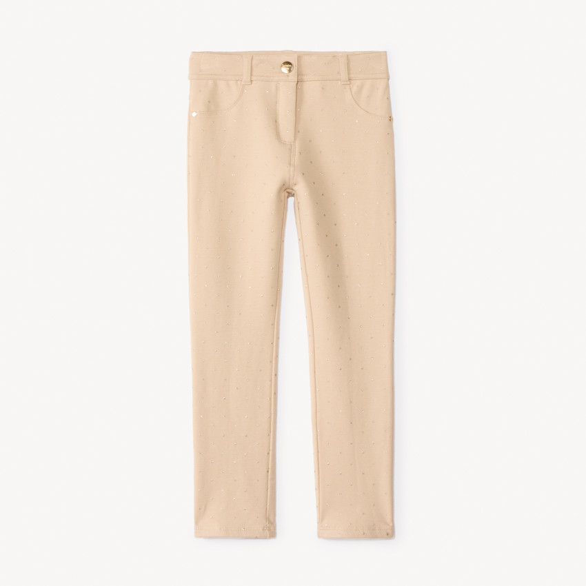 Pantalon skinny imprimé pois pailletés pour fille
