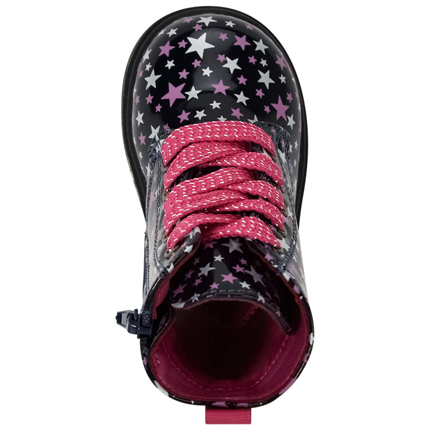 Bottillons à lacets et zip imprimé étoiles pour bébé fille 