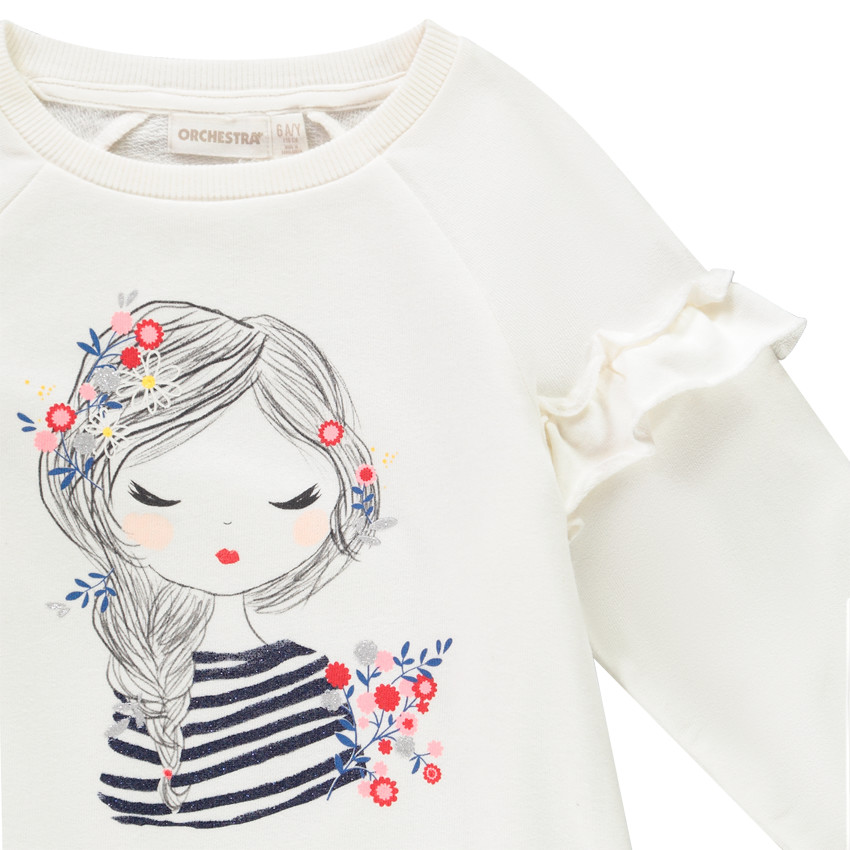 Sweat en molleton léger print personnage pour enfant fille 