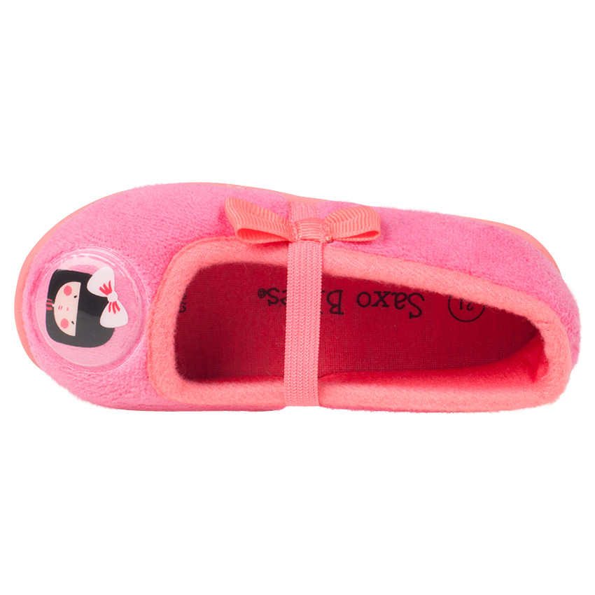 Chaussons babies à élastique et noeud avec patch fillette 