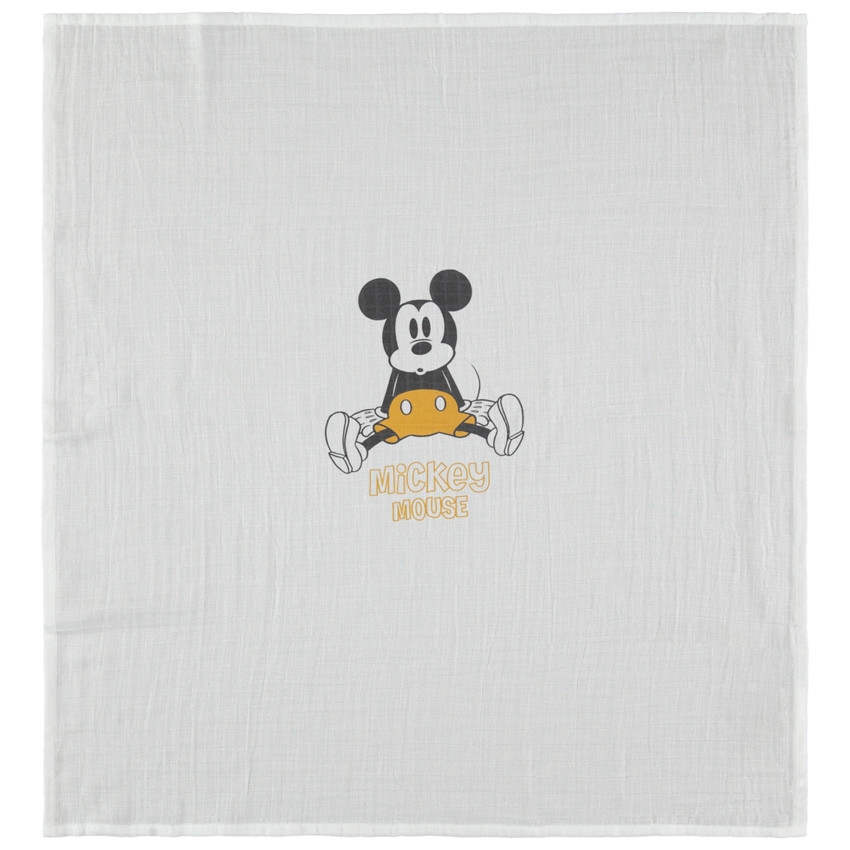 Lot de 3 langes en gaze de coton Mickey Disney   