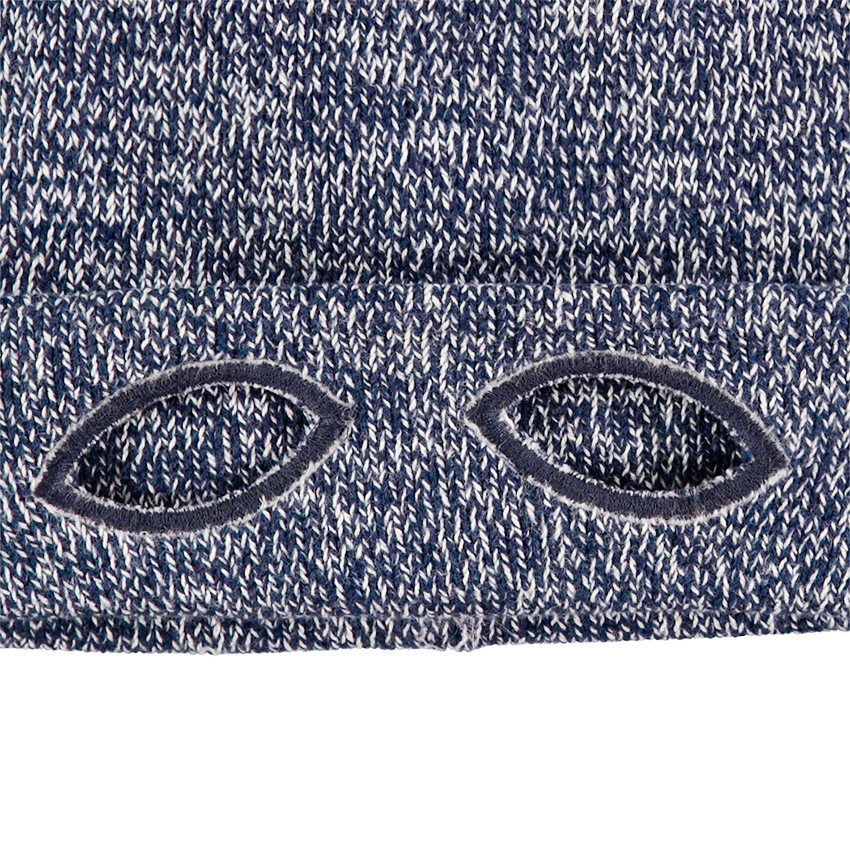 Bonnet en tricot chiné effet masque 