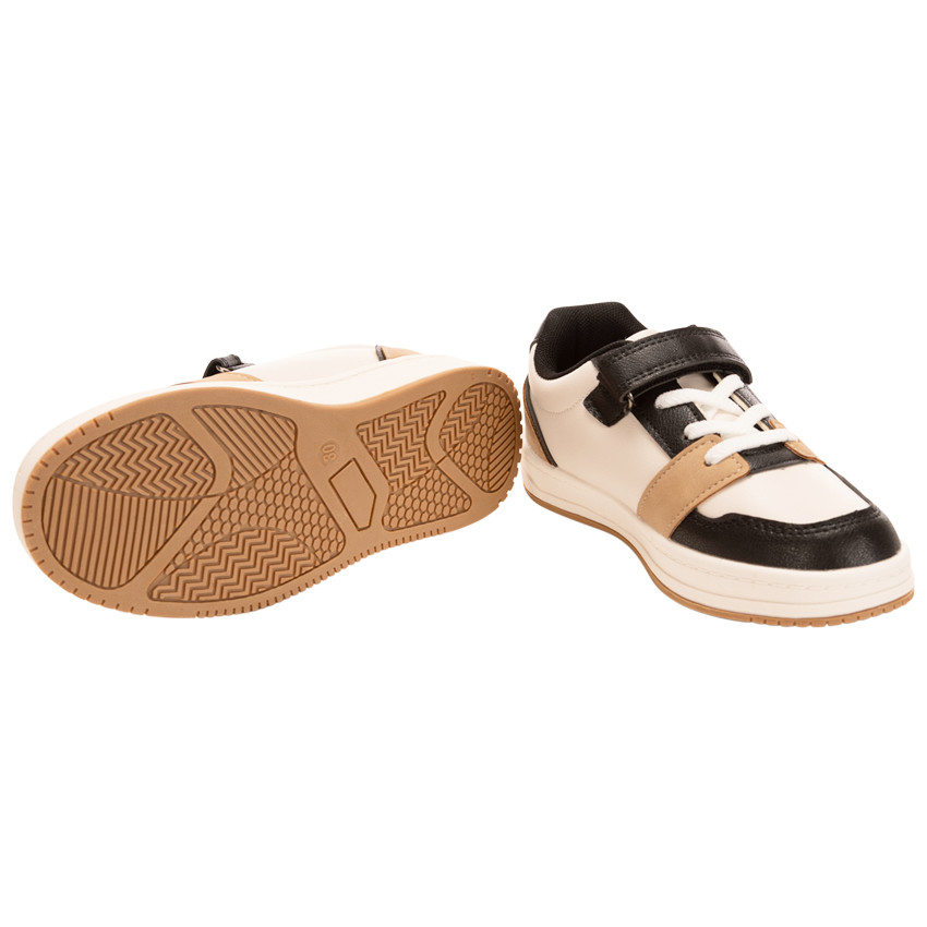 Baskets basses à scratch avec simili cuir pour garçon 