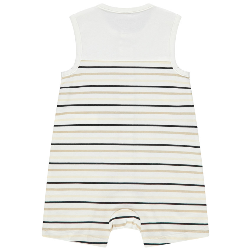 Combinaison courte en coton bio à animaux printés all-over 