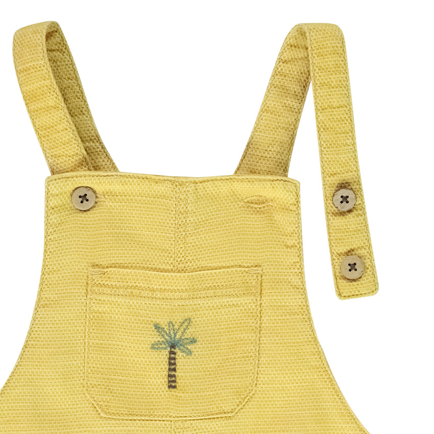 Salopette courte en toile avec broderie pour bébé garçon 