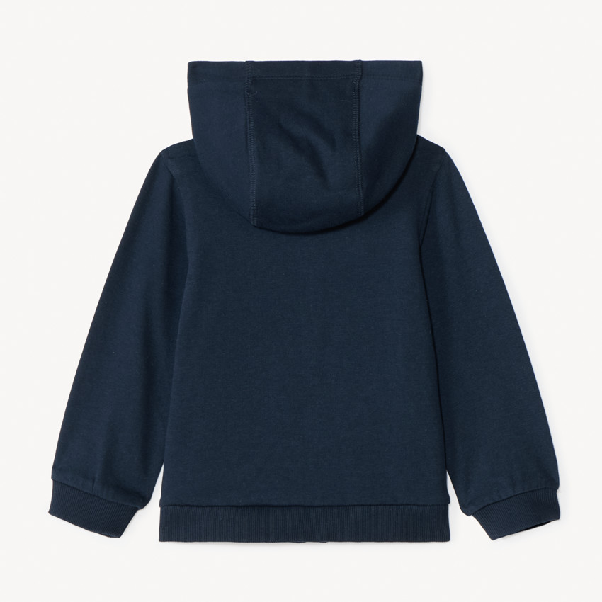 Gilet molleton uni à capuche pour bébé garçon 