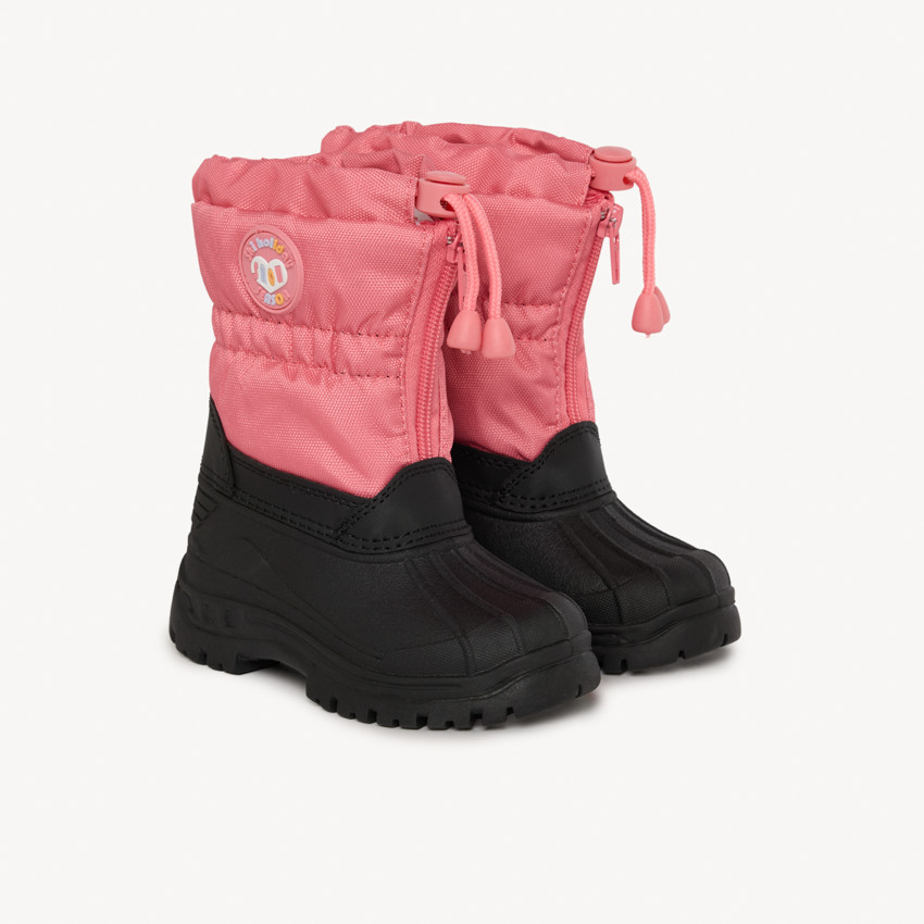 Après-ski zippés bicolores à badge gomme pour bébé fille 