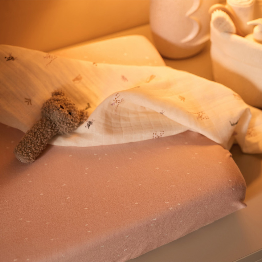 Housse de matelas à langer 50 x 70 cm Twinkling wild rose - Rose (Jollein) - Image 2