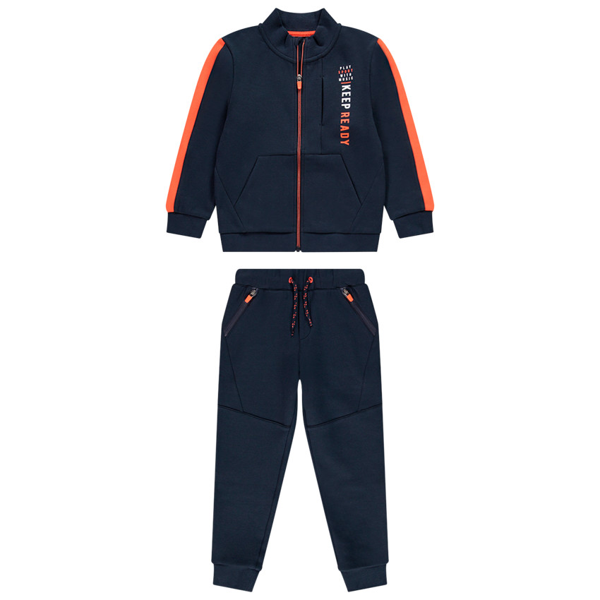 Jogging bleu marine et touches d'orange pour enfant garçon 