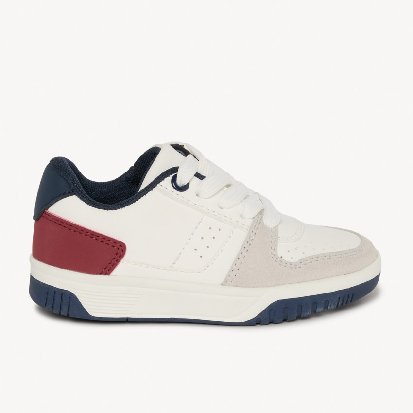 Baskets basses à lacets et zip tricolore pour garçon  