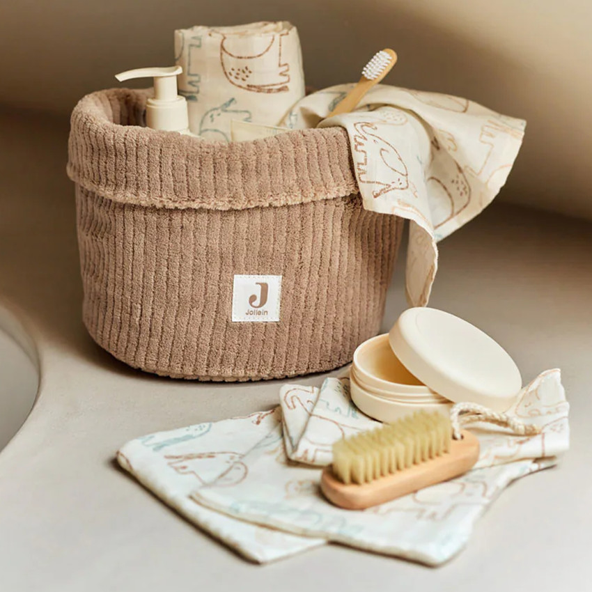 Panier de rangement Cloudy Rib - 14x18cm - Milky Coffee 