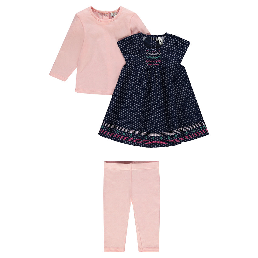 Ensemble 3 pièces tee-shirt, robe et legging 