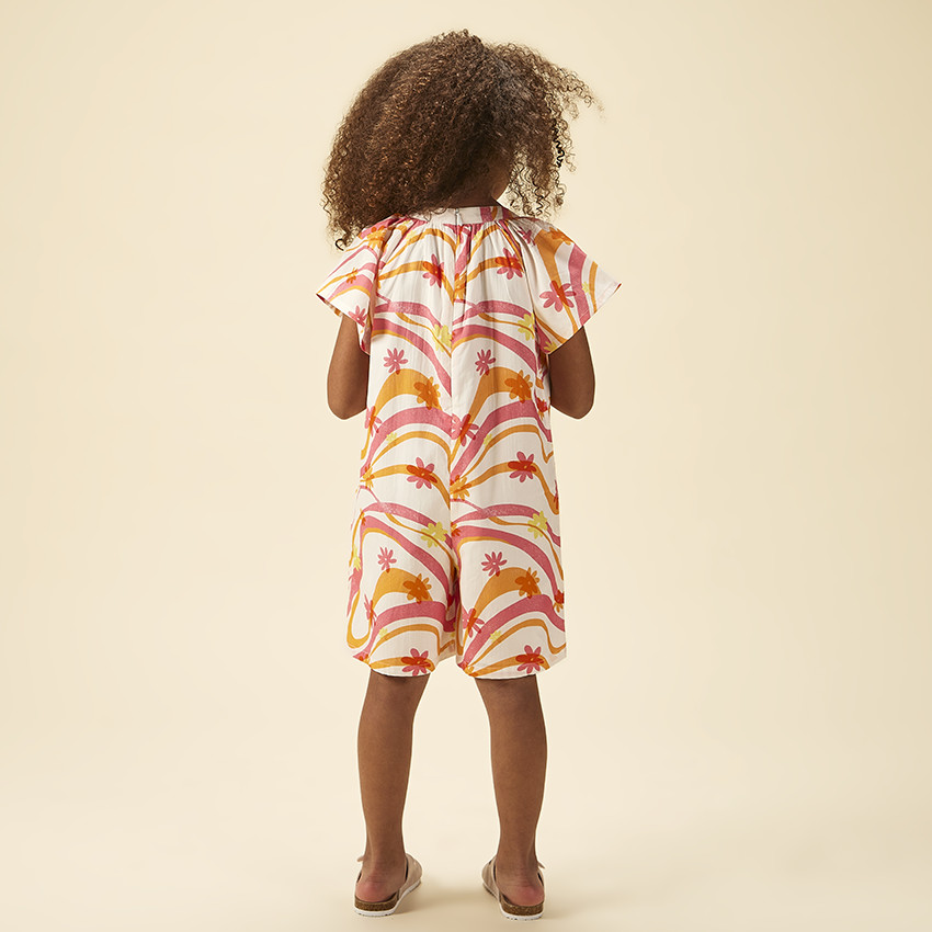 Combishort large à poches imprimé fantaisie pour fille 