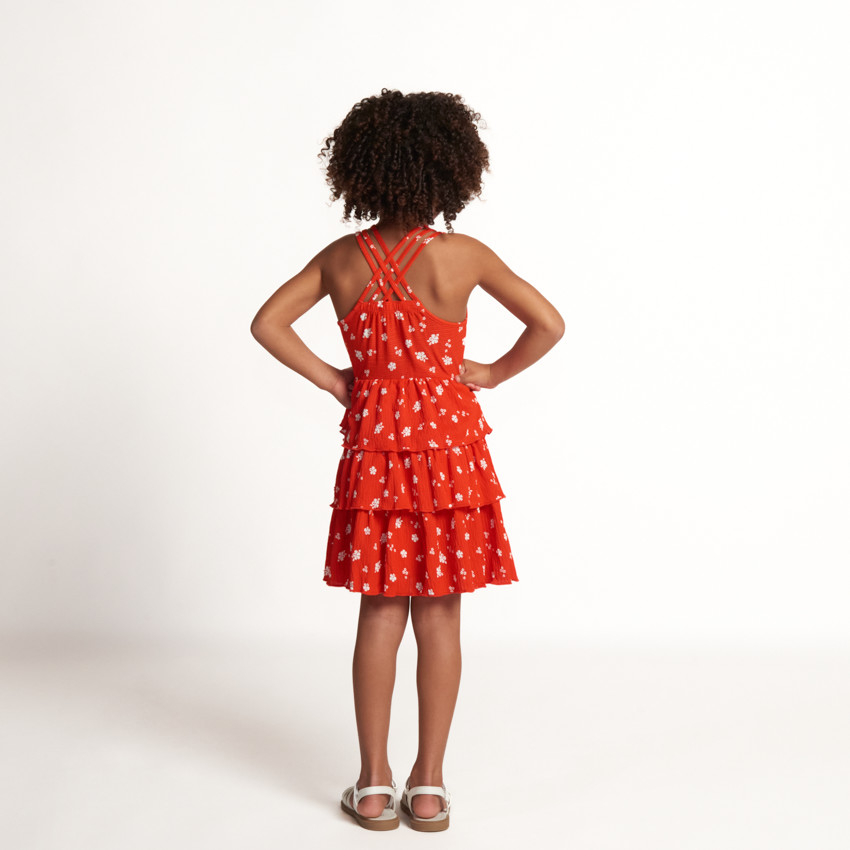 Robe sans manches imprimé fleuri pour fille 