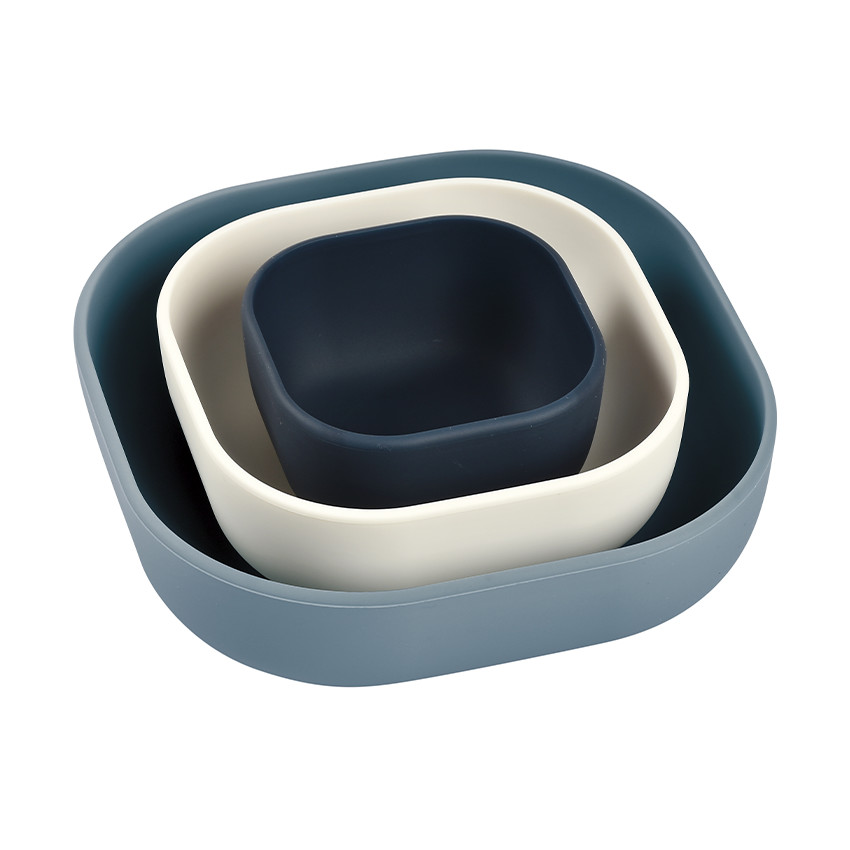 Lot de 3 bols gigognes en silicone night blue 