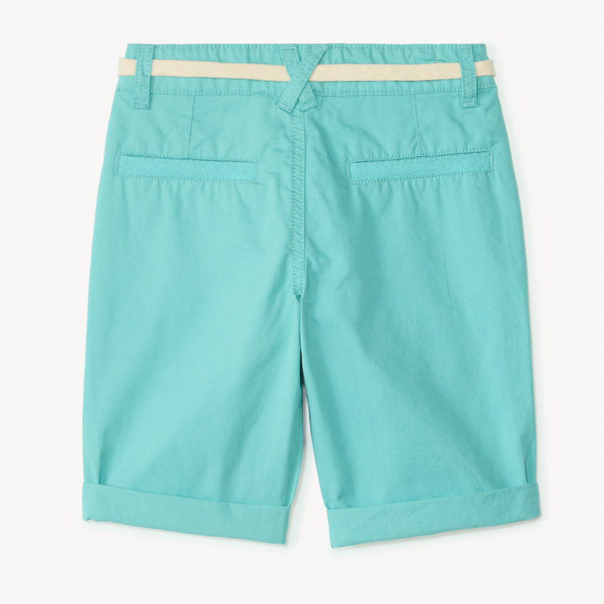 Bermuda uni en toile avec ceinture lacet pour garçon  
